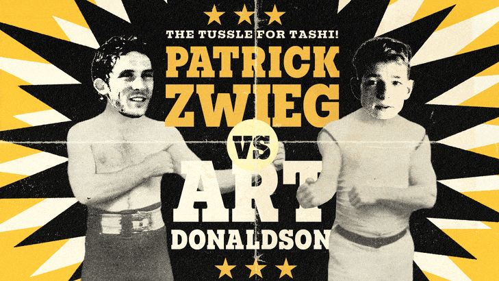 A photo illustration of Josh O'Connor and Mike Faist in a vintage boxing poster