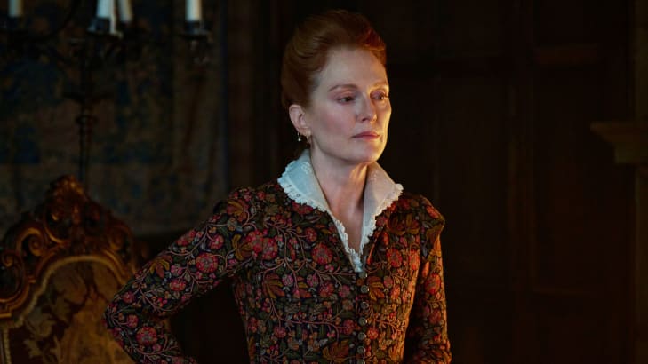 A photo including Julianne Moore in the series Mary & George on Starz