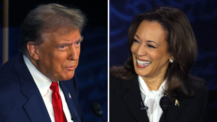 Trump and Harris debate.