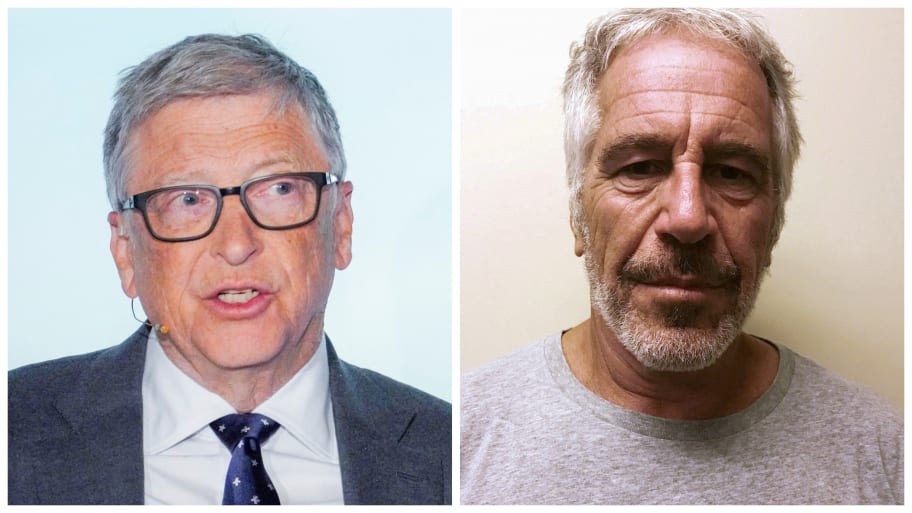A photo of Bill Gates next to one of Jeffrey Epstein.