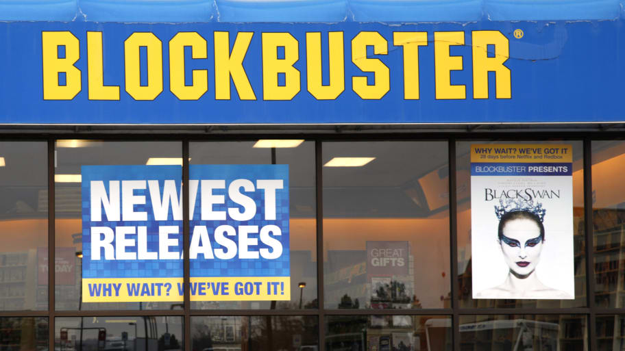 A Blockbuster movie rental store is open for business in the Denver suburb of Broomfield, Colorado, April 6, 2011.