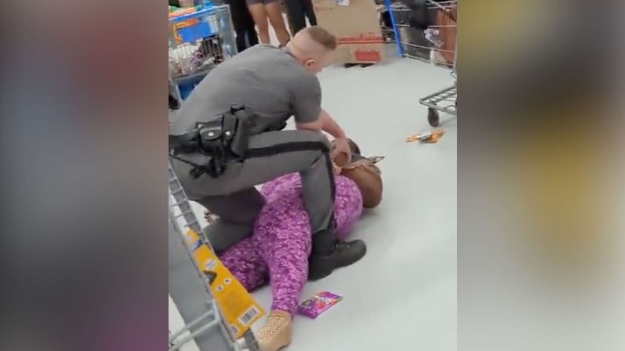 Walmart shopper restrained in Westchester County, New York.