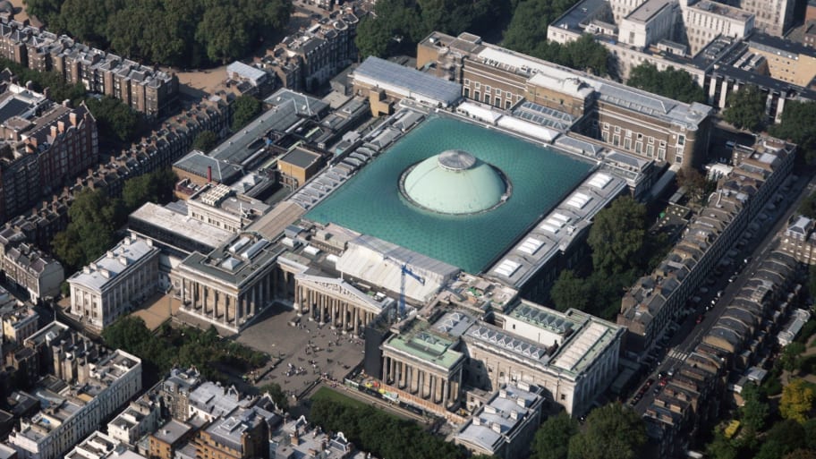 An aerial view of the British Museum on September 21 2008 in London, England.
