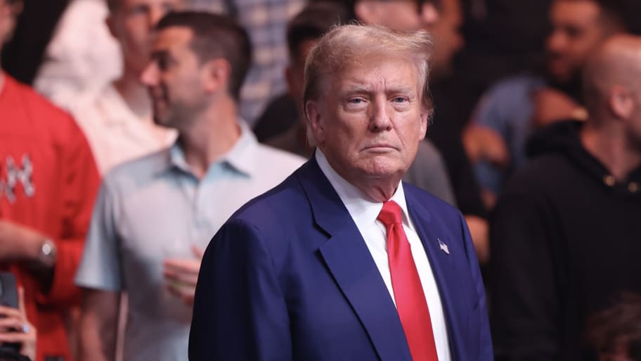 Former U.S. President Donald Trump attends UFC 302 at Prudential Center on June 01, 2024 in Newark, New Jersey.