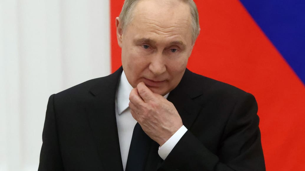 A close up of Vladamir Putin 