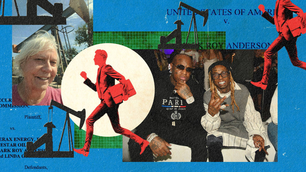 A photo illustration featuring Nona Roach, Bryan “Birdman” Williams and rapper Lil' Wayne