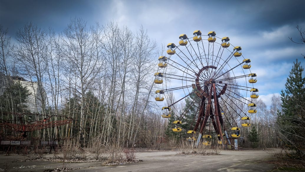 Areas around the Chernobyl power plant in Ukraine.