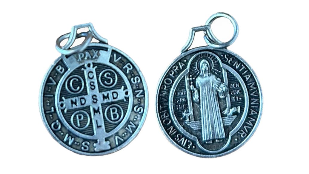 Photo of religious medals.