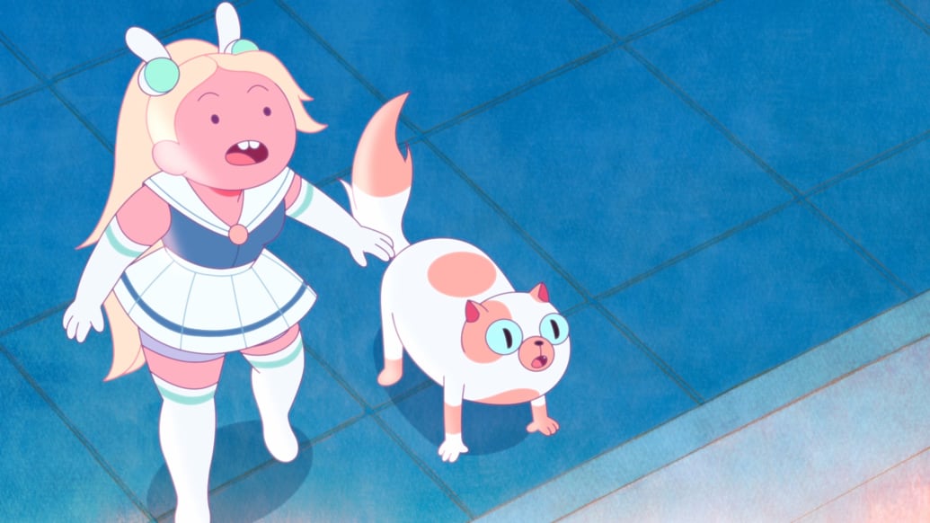 Film still of Fionna and Cake