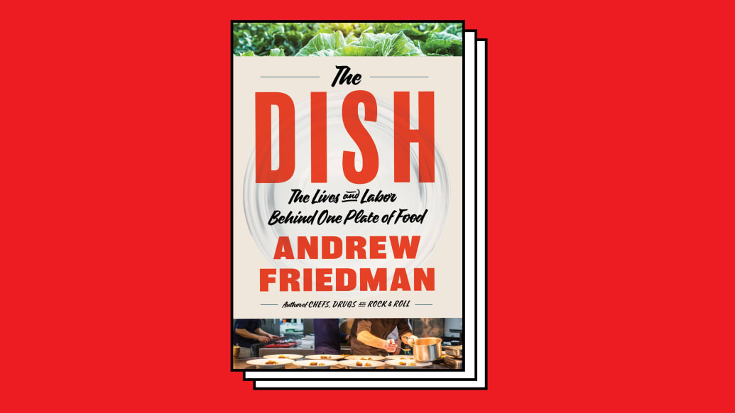 A photo including the key art for the book The Dish