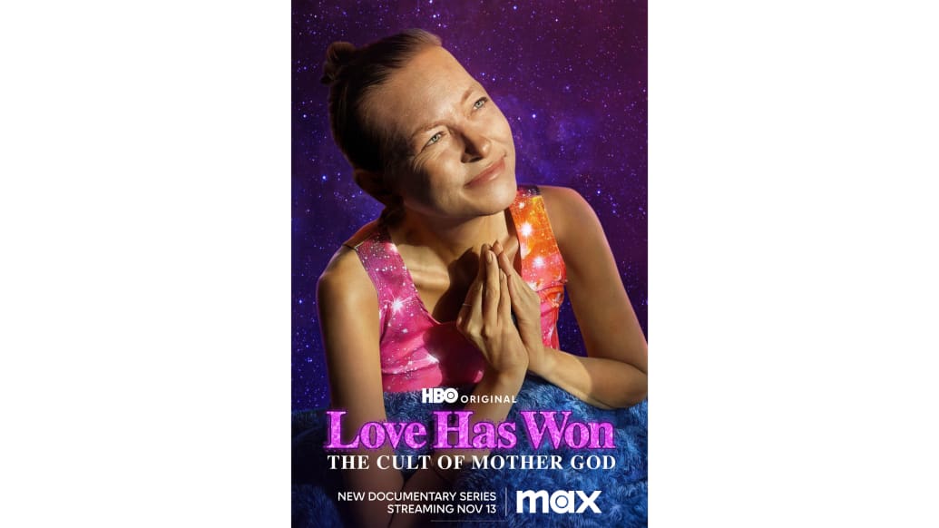 A poster from "Love Has Won: The Cult of Mother God" on HBO