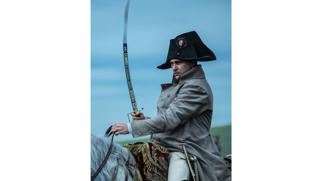 A photo including Joaquin Phoenix in the film Napoleon