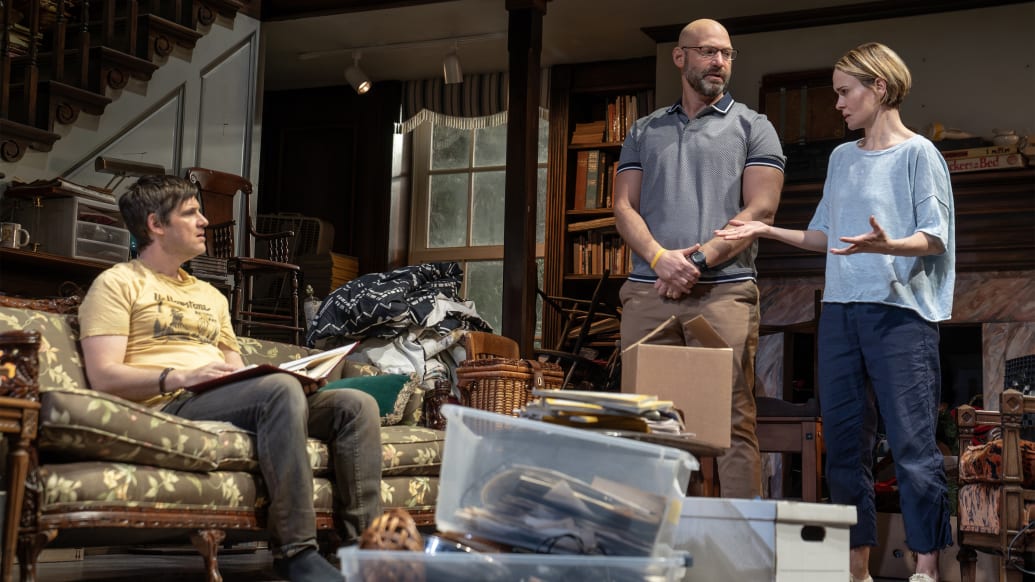 Michael Esper, Corey Stoll, and Sarah Paulson in 'Appropriate.'