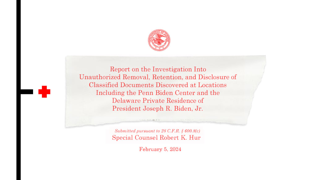 Tear of Special Counsel report on Biden documents