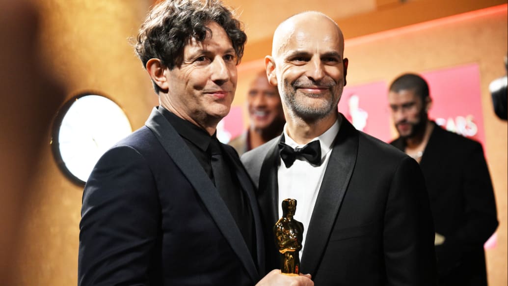 Jonathan Glazer and James Wilson at the Oscars 
