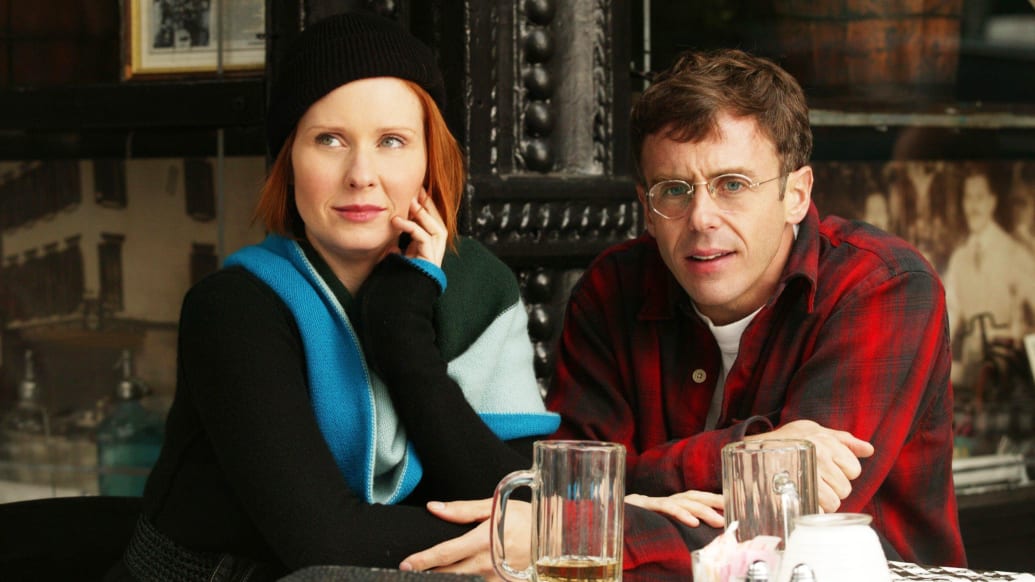 Cynthia Nixon and David Eigenberg in the series Sex and the City on HBO