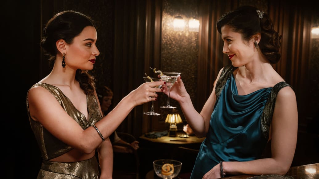 A photo including Ines Pires Tavares as Mila and Mary Elizabeth Winstead as Anna Urbanova in a Gentleman in Moscow on Paramount+