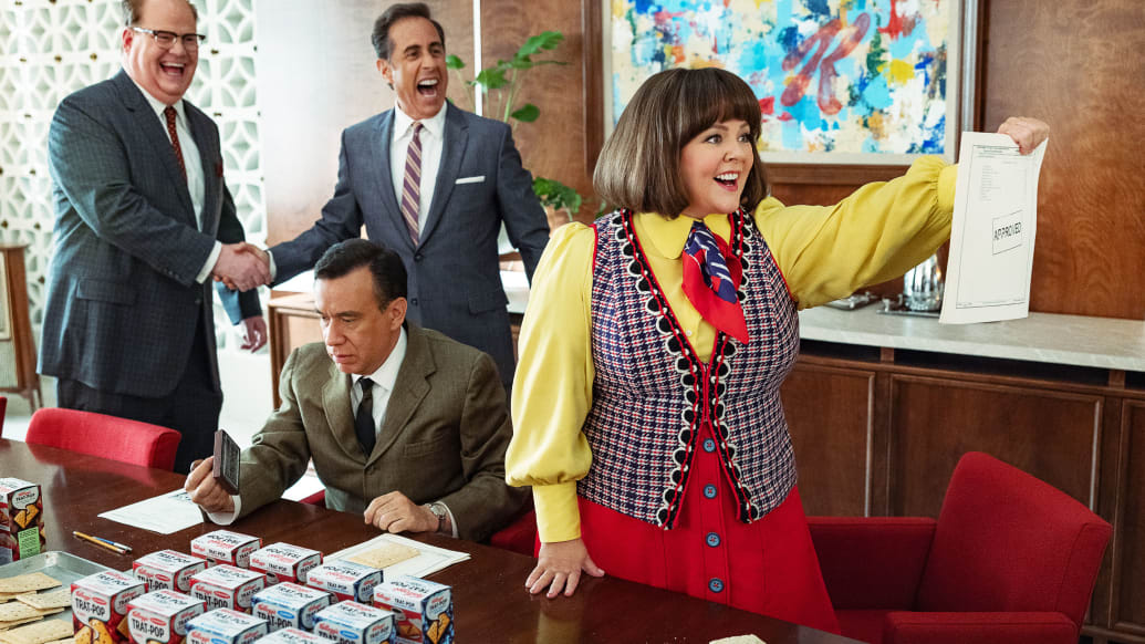 A photo including Jim Gaffigan, Jerry Seinfeld, Bob Cabana and Melissa McCarthy in the film Unfrosted