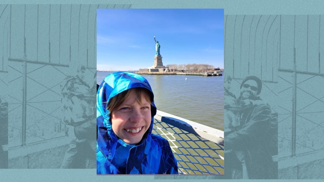 Sammy Teusch at the Statue of Liberty while visiting NYC last year.