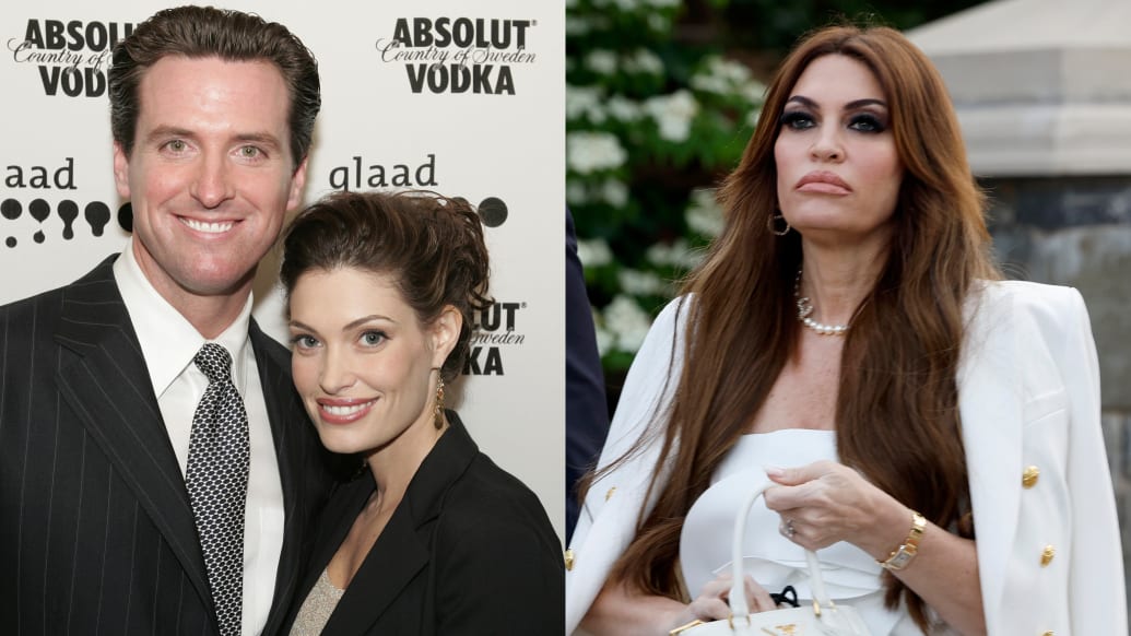 Kimberly Guilfoyle when she was married to Gavin Newsom and Kimberly Guilfoyle now