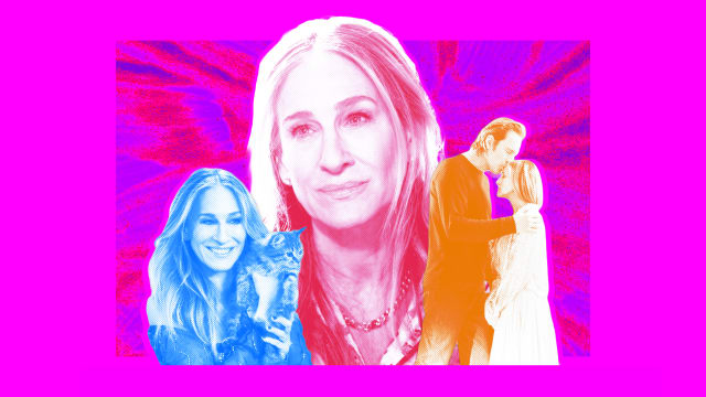 A photo illustration of Sarah Jessica Parker and John Corbett in And Just Like That.