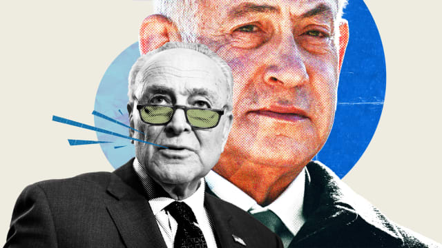 Photo illustration of Chuck Schumer and Bibi Netanyahu