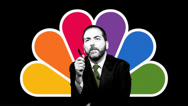 An illustration including a photo of Chuck Todd and the NBC logo