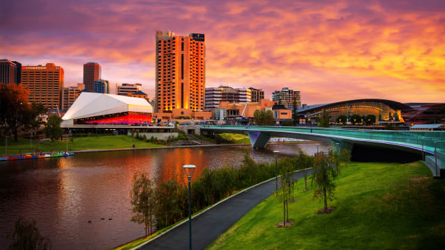 "Elder Park, located on the southern bank of the River Torrens in Adelaide, South Australia, has border with the Adelaide Festival Centre and North Terrace."