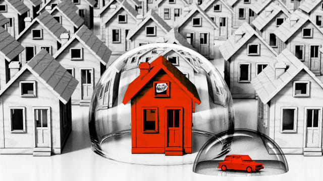 An illustration including photos of a Dome, Toy Houses , and a Toy Car.
