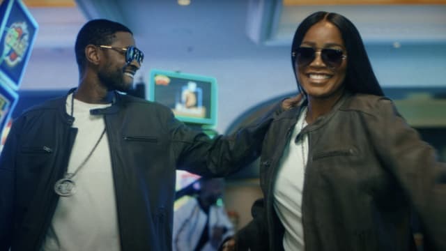 A still of Usher and Keke Palmer from the "Boyfriend" music video