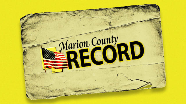A photo illustration of the Marion County Record logo on a yellow background.