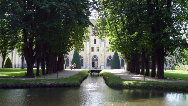 A photograph of the Royaumont Abbey in the Grand Roissy region of France.