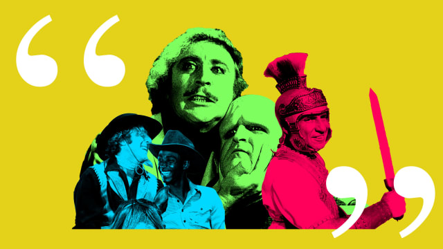 Photo illustration of stills from Young Frankenstein, Blazing Saddles, and History of the World: Part I