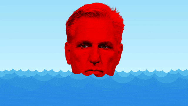 An animation of House Speaker Kevin McCarthy underwater.