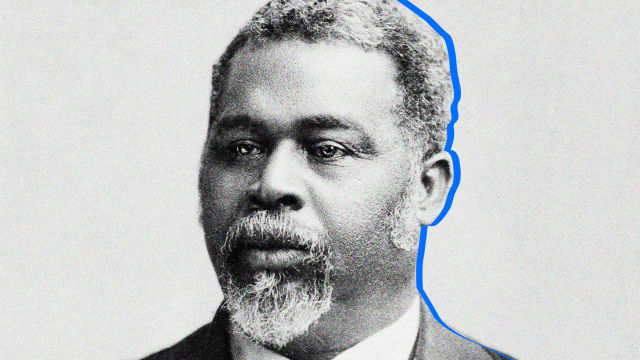A photo illustration showing a portrait of Robert Smalls in 1915.