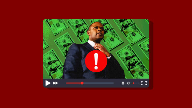 A photo illustration of Kentucky AG Daniel Cameron in a video player.