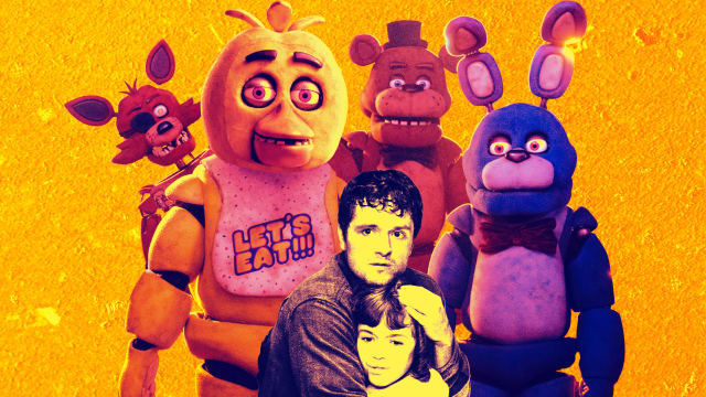 A photo illustration of scenes from Five Nights at Freddy's.