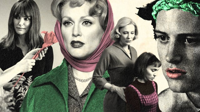 A photo illustration featuring Natalie Portman, Julianne Moore, Cate Blanchett, and Rooney Mara in Todd Haynes films.