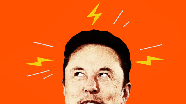 A photo illustrations showing Elon Musk.