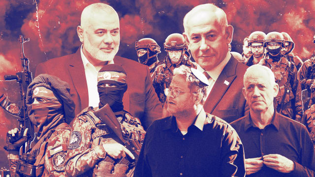 Hamas leadership, soldiers, and Israeli leadership, including Netanyahu and Ben Gvir, and IDF soldiers.