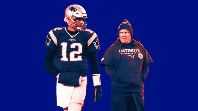 An illustration of Tom Brady and Bill Belichick