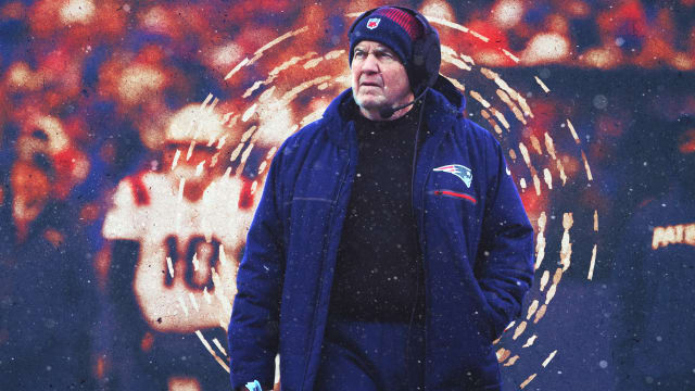 A photo illustration of NFL Patriots coach Bill Belichick.