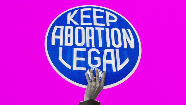 A photo illustration of a Keep Abortion Legal sign.