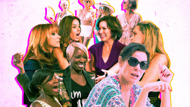 A photo illustration of various seasons ofThe Real Housewives seasons and cities.
