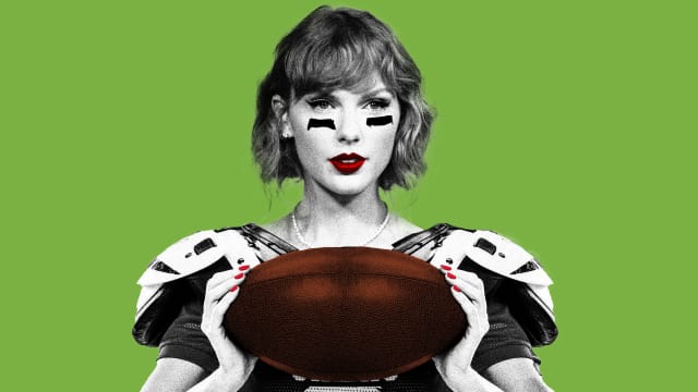 Photo Illustration of Taylor Swift in a football uniform