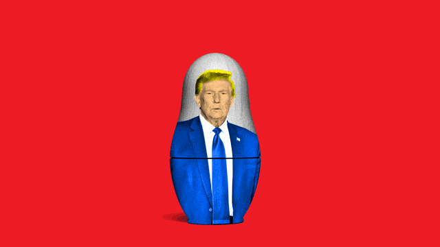 Alt: A gif of a Trump Russian doll opening up to reveal a Putin doll