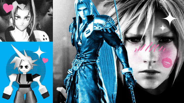 A photo illustration shows Sephiroth and Cloud from old games and new.