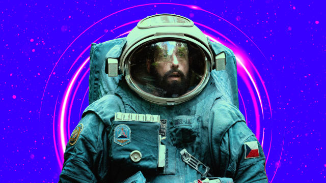 A photo illustration of Adam Sandler in Netflix's Spaceman.