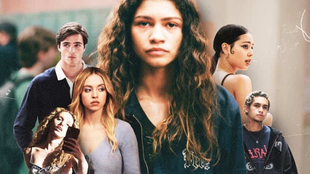 A photo illustration of the cast of Euphoria