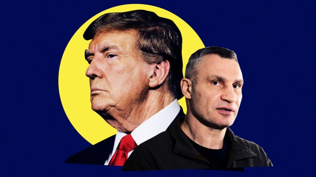 A photo illustration showing Donald Trump and the Mayor of Kyiv Vitalii Klychko.
